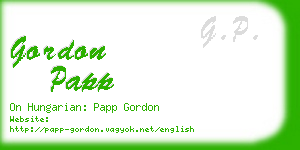 gordon papp business card